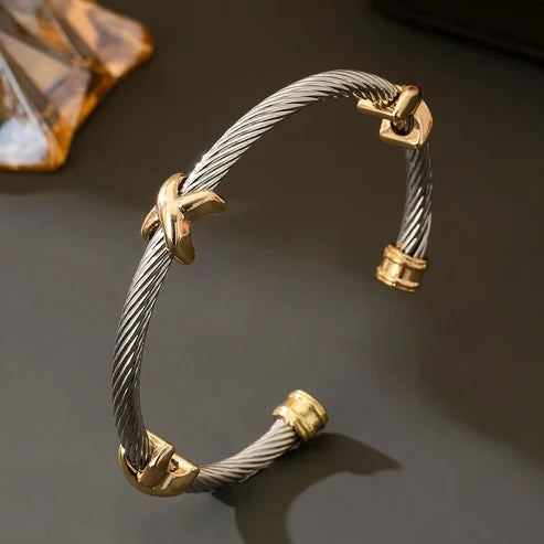 Bracelet en Argent et Or Tressé