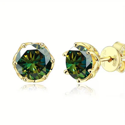 Boucles d'oreilles en agate mousse rondes