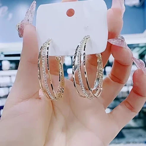 Boucles d'oreilles en forme de cerceau brillantes