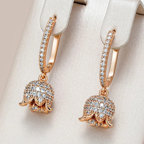 Boucles d'oreilles élégantes en or brillant
