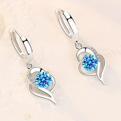 Boucles d'oreilles en zirconium argenté
