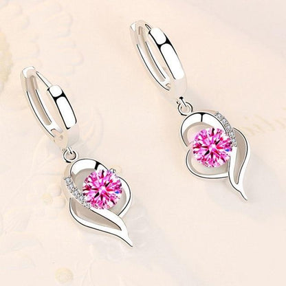 Boucles d'oreilles en zirconium argenté