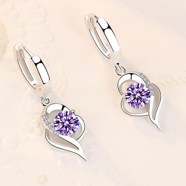 Boucles d'oreilles en zirconium argenté