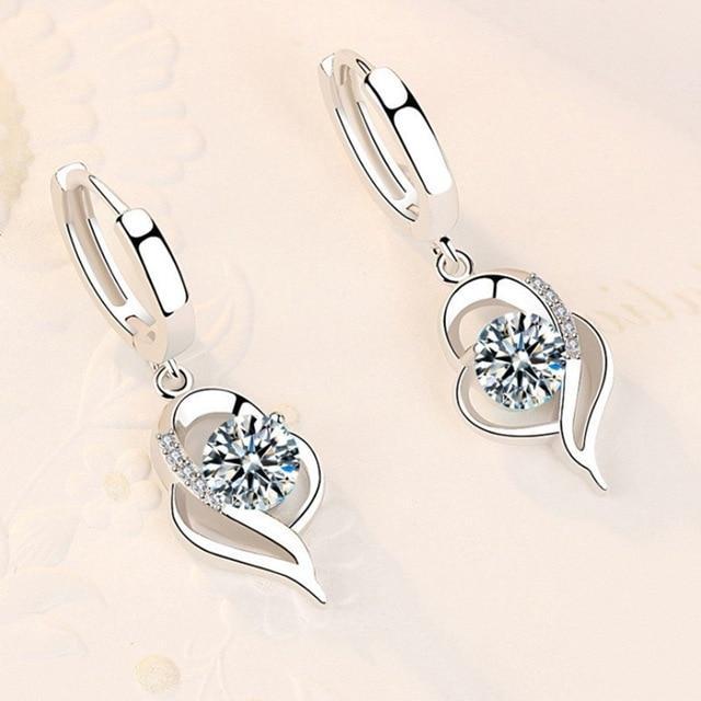 Boucles d'oreilles en zirconium argenté