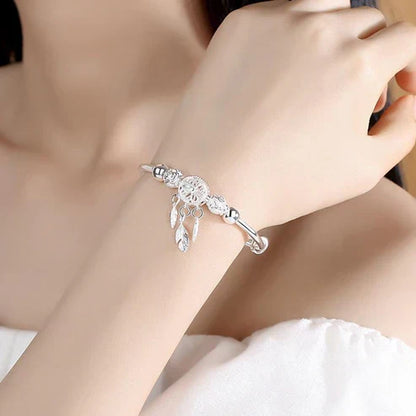 Bracelet attrape-rêves ajustable en argent