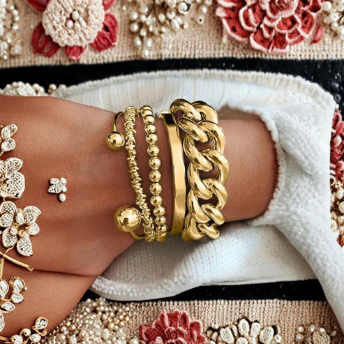 Bracelet en chaîne épaisse dorée