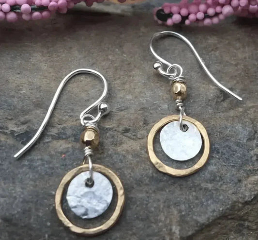 Boucles d'oreilles vintage en or et argent