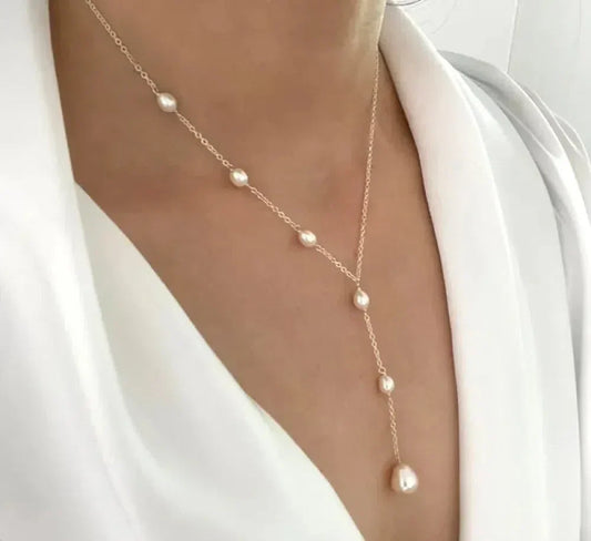 Collier pendentif vintage perles