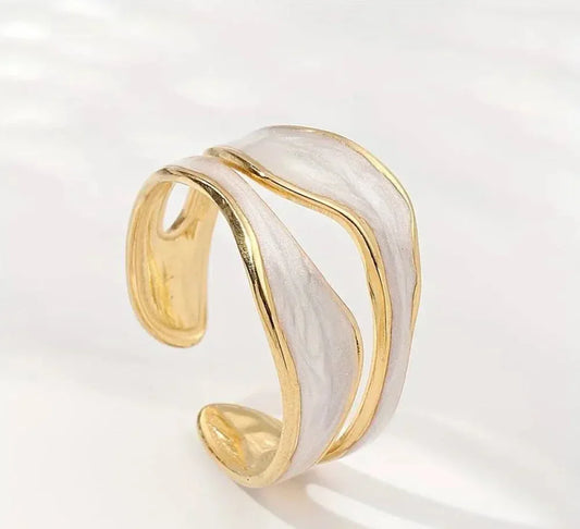 Bague vintage en or blanc